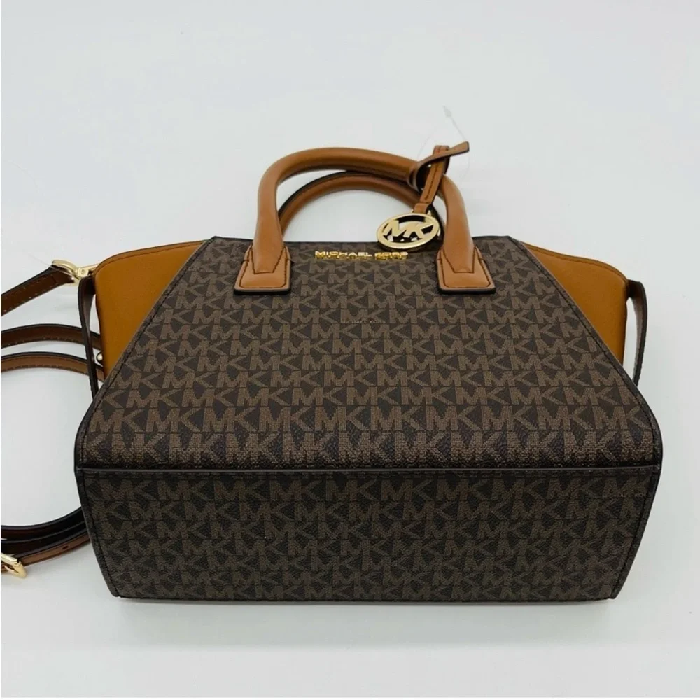Michael Kors Avril Small Satchel Crossbody Brown